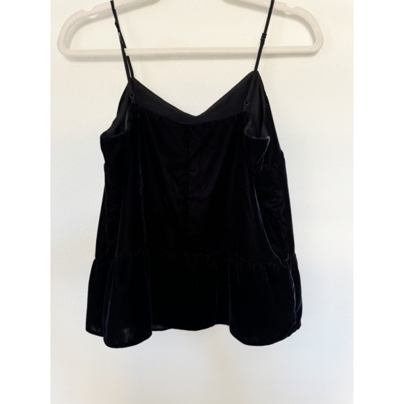 J. Crew Velvet Peplum Camisole Tank Top Black 6P - Picture 7 of 8